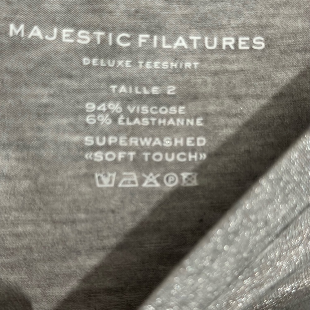 Majestic Filatures Silvery Shiny Stretchy Soft viscose blend T-shirt - Gray - Picture 4 of 9